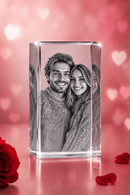 Personalized 3D Photo Engraved Crystal Cube Gift - Encore2woMediumCrystal Only