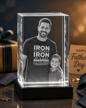 Personalized 3D Photo Engraved Crystal Cube Gift - Encore2woX - LargeCrystal Only