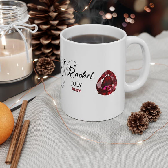 Personalized Birthstone Mug with Name and Month, 11oz - Encore2wo11oz