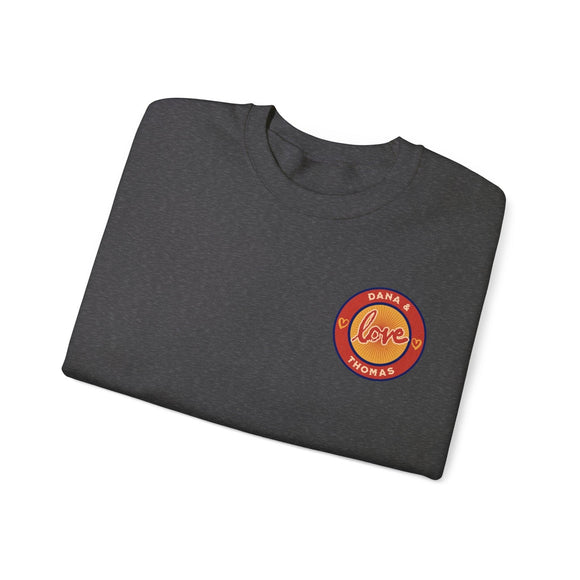Personalized Couples Name Logo Crewneck Sweatshirt - Encore2woSBlack