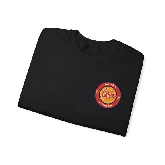 Personalized Couples Name Logo Crewneck Sweatshirt - Encore2woSBlack