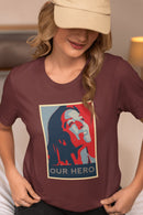 Personalized Hope Poster T-Shirt with Custom Portrait and Caption - Encore2woBlackS