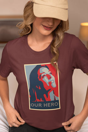Personalized Hope Poster T-Shirt with Custom Portrait and Caption - Encore2woBlackS