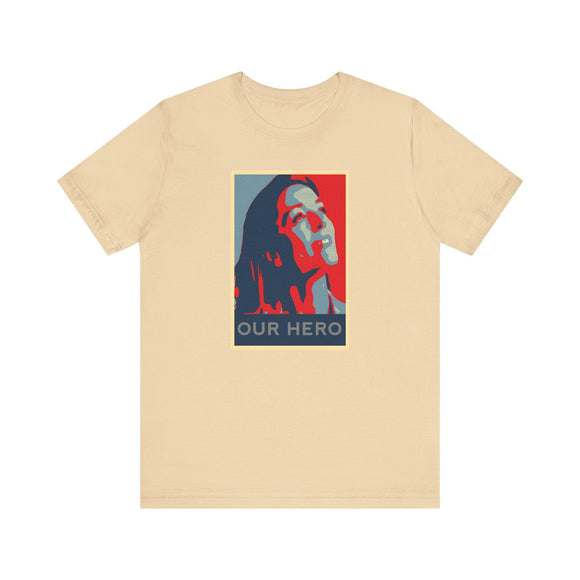 Personalized Hope Poster T-Shirt with Custom Portrait and Caption - Encore2woBlackS
