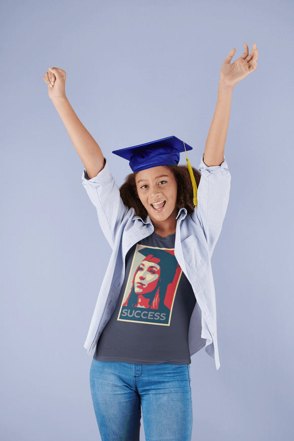 Personalized Hope Poster T-Shirt with Custom Portrait and Caption - Encore2woBlackS