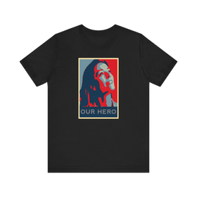 Personalized Hope Poster T-Shirt with Custom Portrait and Caption - Encore2woBlackS