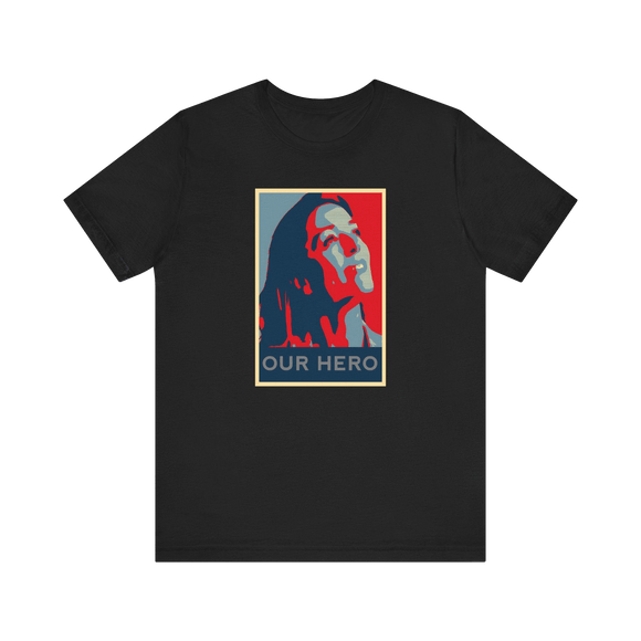 Personalized Hope Poster T-Shirt with Custom Portrait and Caption - Encore2woBlackS