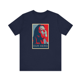 Personalized Hope Poster T-Shirt with Custom Portrait and Caption - Encore2woNavyS