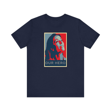 Personalized Hope Poster T-Shirt with Custom Portrait and Caption - Encore2woNavyS
