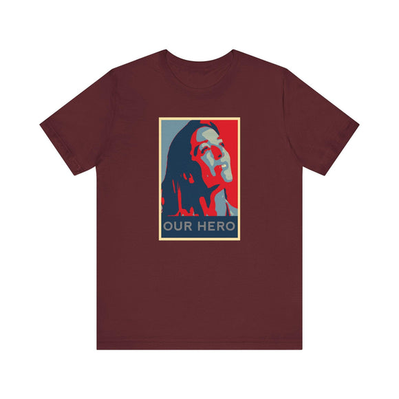 Personalized Hope Poster T-Shirt with Custom Portrait and Caption - Encore2woBlackS