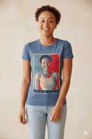 Personalized Mother's Day Hope Poster Graphic Tee Custom Photo Gift Shirt - Encore2woSteel BlueS