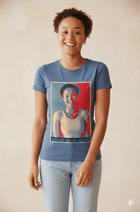 Personalized Mother's Day Hope Poster Graphic Tee Custom Photo Gift Shirt - Encore2woSteel BlueS