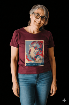 Personalized Mother's Day Hope Poster Graphic Tee Custom Photo Gift Shirt - Encore2woMaroonS