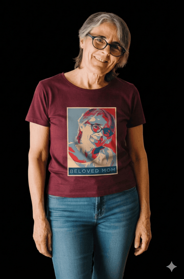 Personalized Mother's Day Hope Poster Graphic Tee Custom Photo Gift Shirt - Encore2woMaroonS