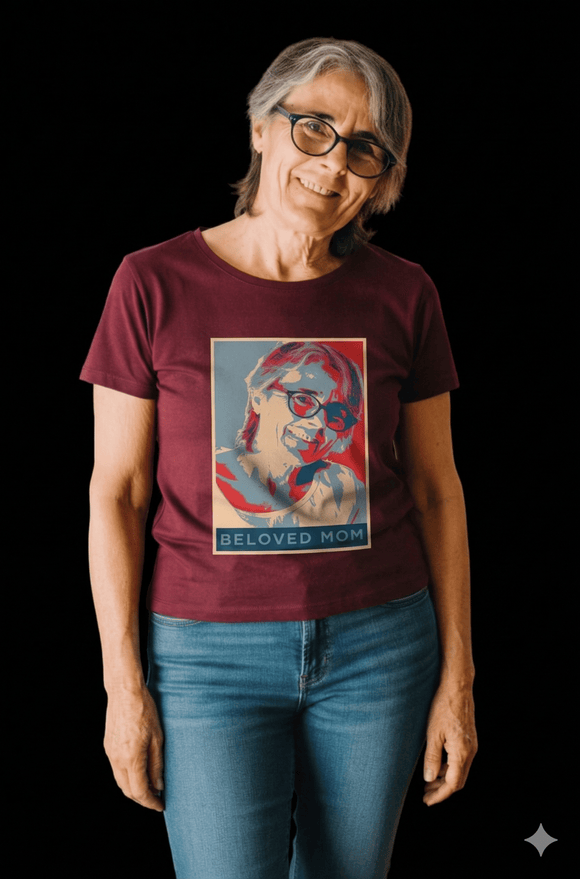 Personalized Mother's Day Hope Poster Graphic Tee Custom Photo Gift Shirt - Encore2woMaroonS