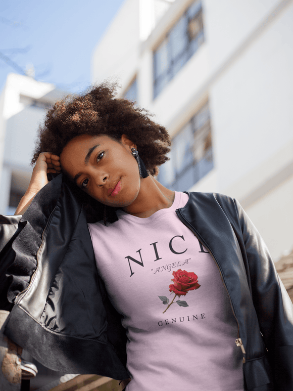 Personalized NICE Comfort Colors 1717 Red Rose T-Shirt - Encore2woBlackS