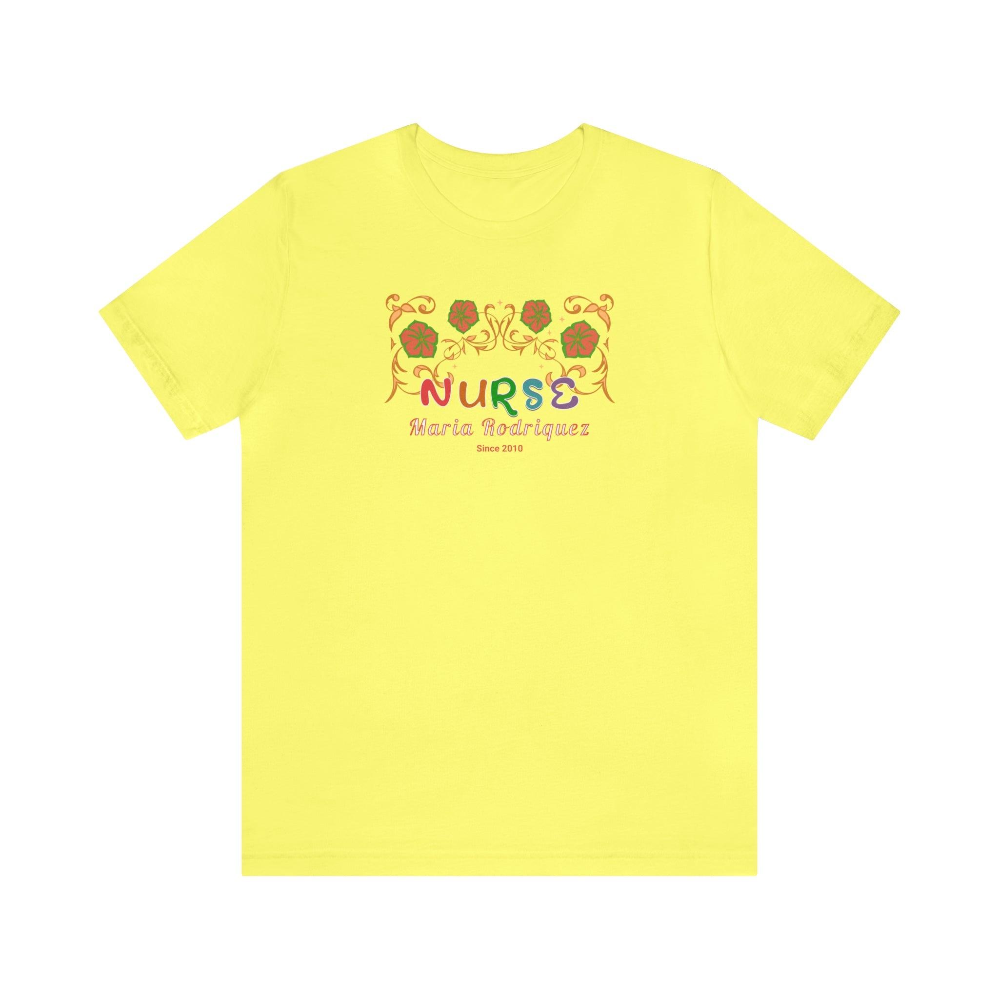 Personalized Nurse T - Shirt Custom Name & Since Year Nurse Appreciation - Encore2woYellowS