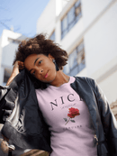 Personalized Red Rose Comfort Colors 1717 Graphic Tee Custom Floral Shirt - Encore2woBlackS