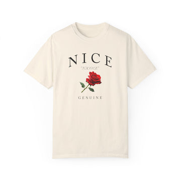 Personalized Red Rose Comfort Colors 1717 Graphic Tee Custom Floral Shirt - Encore2woIvoryS