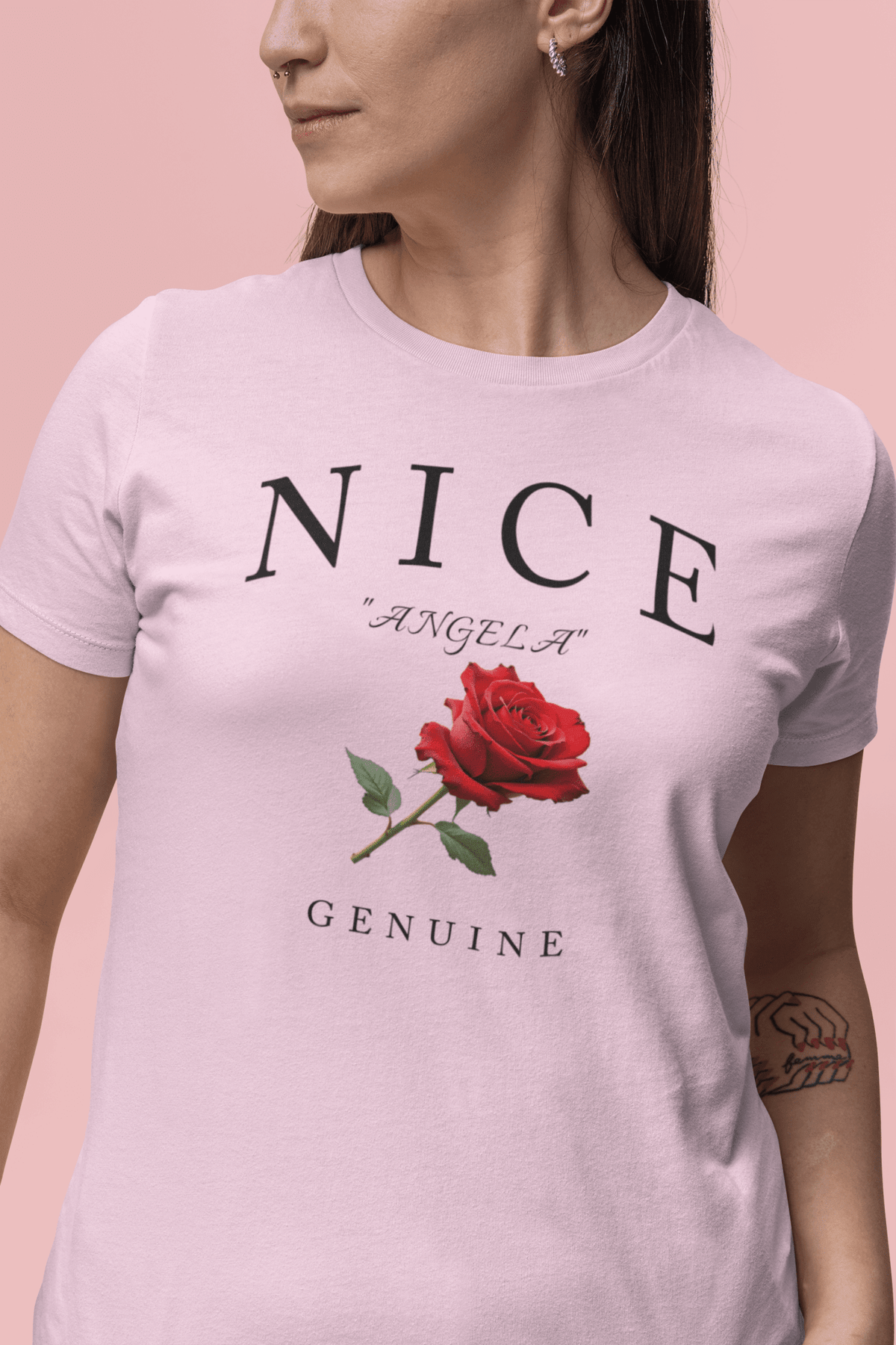 Personalized Red Rose Comfort Colors 1717 Graphic Tee Custom Floral Sh