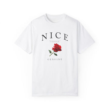 Personalized Red Rose Comfort Colors 1717 Graphic Tee Custom Floral Shirt - Encore2woWhiteS