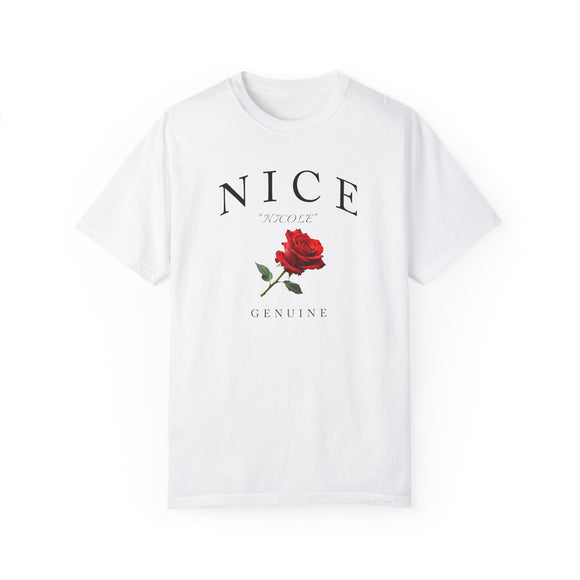 Personalized Red Rose Comfort Colors 1717 Graphic Tee Custom Floral Shirt - Encore2woWhiteS
