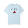 Personalized Red Rose Comfort Colors 1717 Graphic Tee Custom Floral Shirt - Encore2woChambrayS