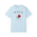 Personalized Red Rose Comfort Colors 1717 Graphic Tee Custom Floral Shirt - Encore2woChambrayS