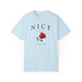 Personalized Red Rose Comfort Colors 1717 Graphic Tee Custom Floral Shirt - Encore2woChambrayS