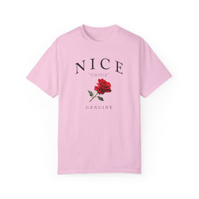 Personalized Red Rose Comfort Colors 1717 Graphic Tee Custom Floral Shirt - Encore2woBlossomS
