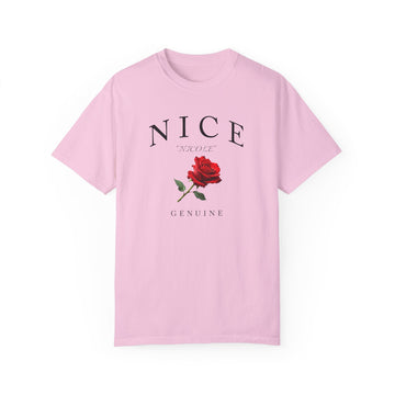Personalized Red Rose Comfort Colors 1717 Graphic Tee Custom Floral Shirt - Encore2woBlossomS