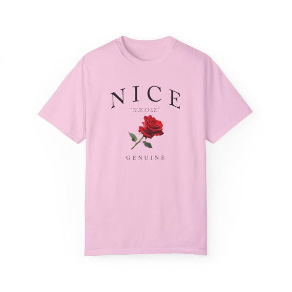 Personalized Red Rose Comfort Colors 1717 Graphic Tee Custom Floral Shirt - Encore2woBlossomS