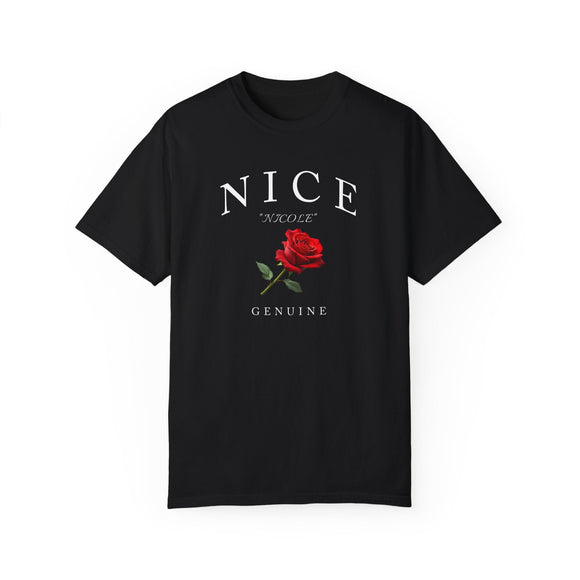 Personalized Red Rose Comfort Colors 1717 Graphic Tee Custom Floral Shirt - Encore2woBlackS