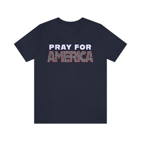 Pray for America T-Shirt with 2 Chronicles 7:14 - Encore2woNavyS