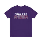 Pray for America T-Shirt with 2 Chronicles 7:14 - Encore2woTeam PurpleS