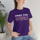 Pray for America T-Shirt with 2 Chronicles 7:14 - Encore2woTeam PurpleS