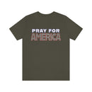 Pray For America with 2 Chronicles 7:14 Inscribed Unisex Short Sleeve Tee - Encore2woArmyS
