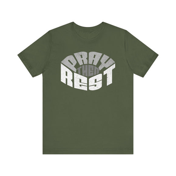Pray Then Rest Christian Graphic Tee Inspirational Faith Shirt - Encore2woTeam PurpleS