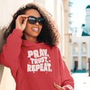 Pray Trust Repeat Unisex Christian Hoodie Faith Sweatshirt - Encore2woRedS