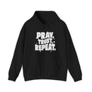 Pray Trust Repeat Unisex Christian Hoodie Faith Sweatshirt - Encore2woRedS