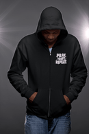 Pray Trust Repeat Zip Hoodie Front and Back Print Christian Sweatshirt - Encore2woSNavy