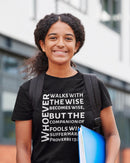 Proverbs 13:20 Inspirational Unisex T-Shirt - Encore2woBlackS