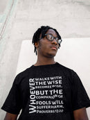 Proverbs 13:20 Inspirational Unisex T-Shirt - Encore2woBlackS