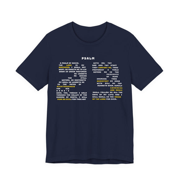 Psalm 23 Bible Verse Graphic Tee The Lord Is My Shepherd Shirt - Encore2woTeam PurpleS