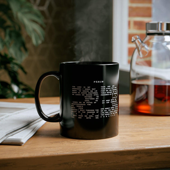 Psalm 23 Black 11oz Inspirational Coffee Mug - Encore2wo11oz