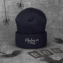 Psalm 23 Embroidered White Cuffed Beanie - Encore2woNavy