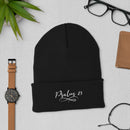 Psalm 23 Embroidered White Cuffed Beanie - Encore2woSpruce