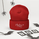 Psalm 23 Embroidered White Cuffed Beanie - Encore2woRed