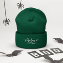 Psalm 23 Embroidered White Cuffed Beanie - Encore2woSpruce