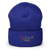 Psalm 23 Gradient Embroidered Cuffed Beanie Christian Winter Hat - Encore2woRoyal
